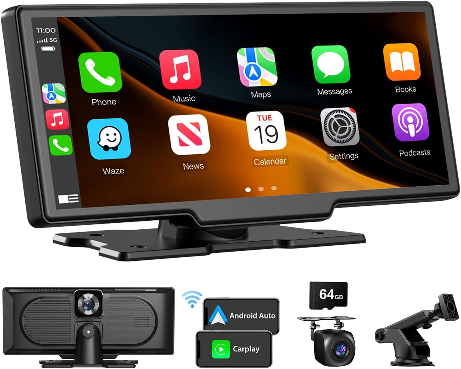 Laviay CarPlay Touchscreen with 4K Dash Cam